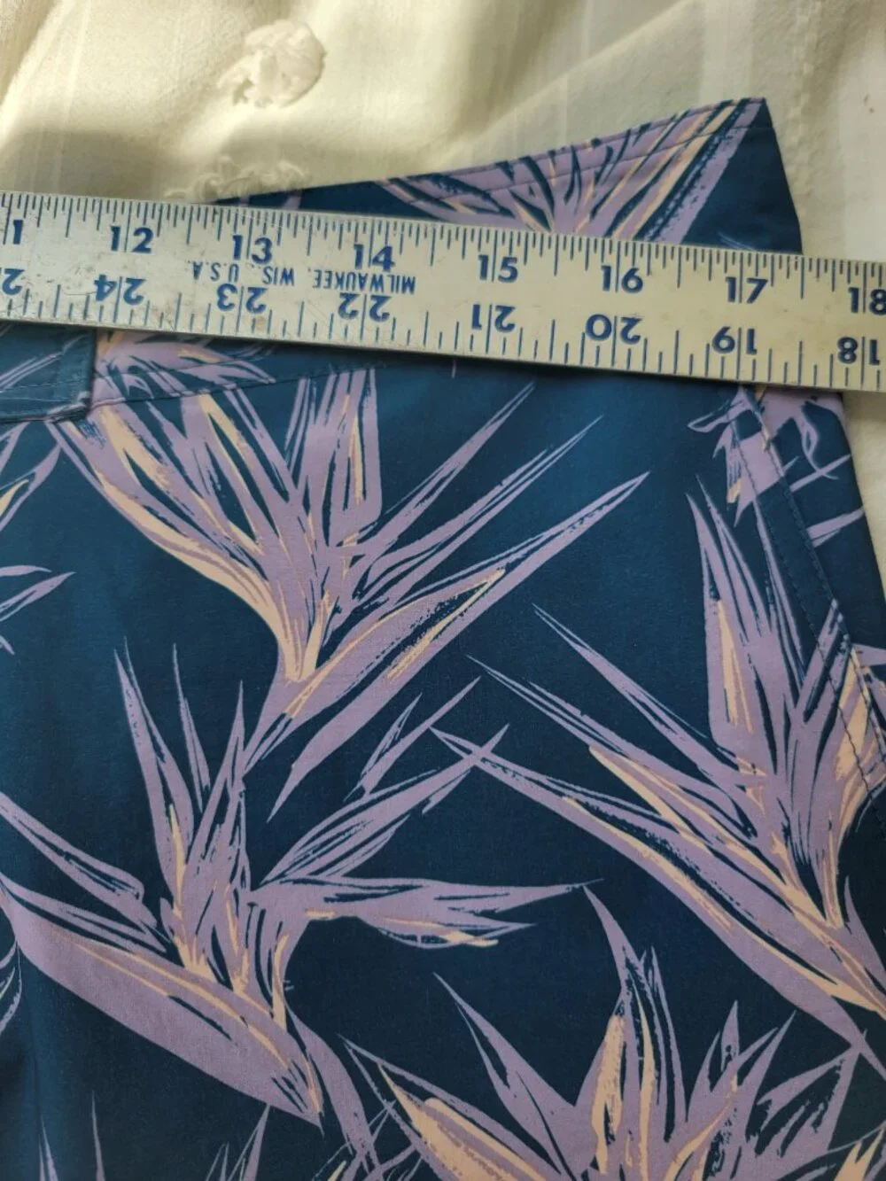 Bonobos 7 Inch Swim Trunks Navy Bird of Paradise Print Men sz 33 Coastal Beach